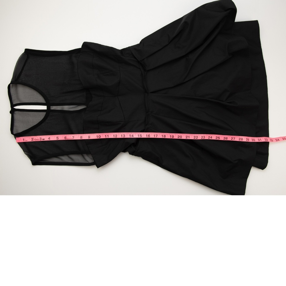 Nanette Lepore Lightshow Dress Mini Sheer Bodice Peplum Sleevless Black Size 6 - Picture 6 of 8